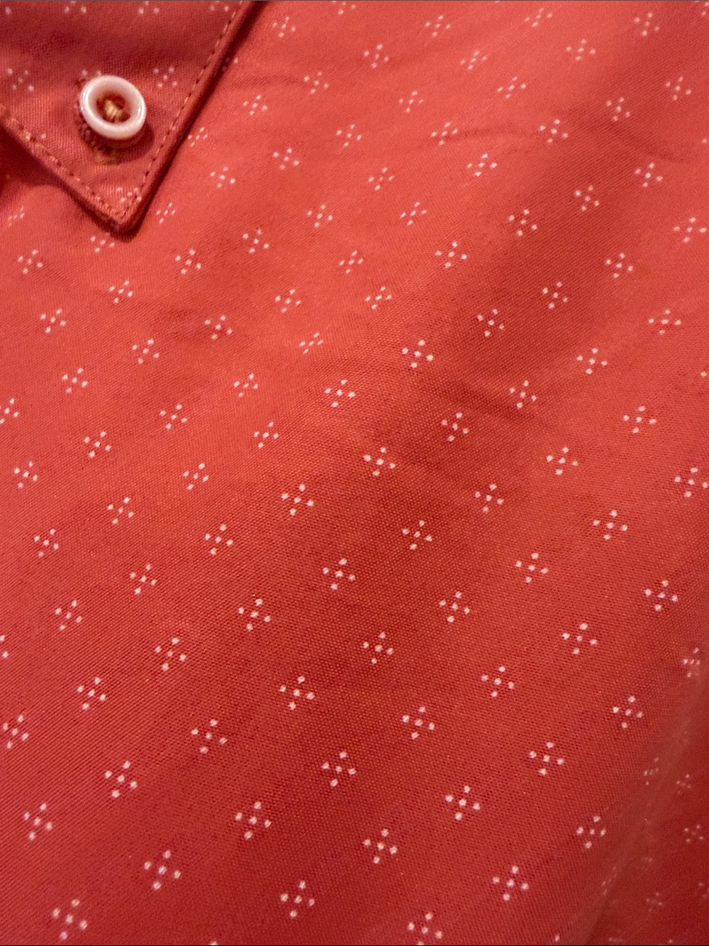 Men's Marti Kat Salmon Print Short-Sleeve Button-Down Shirt M - Picture 4 of 9